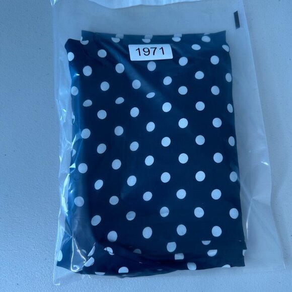J Crew Polka Dot Blouse M Navy Blue White - Picture 9 of 9
